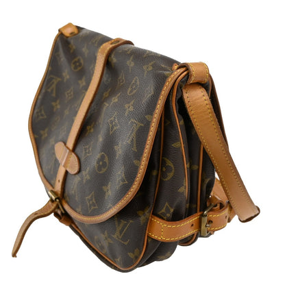 Louis Vuitton Saumur Handbag Monogram Canvas, BROWN, CANVAS, Shoulder bag