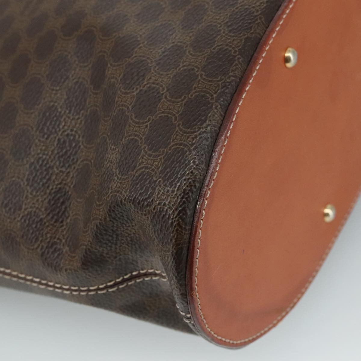 Celine Vintage Macadam Tote bag Canvas and Leather, BROWN, CANVAS, Tote bag