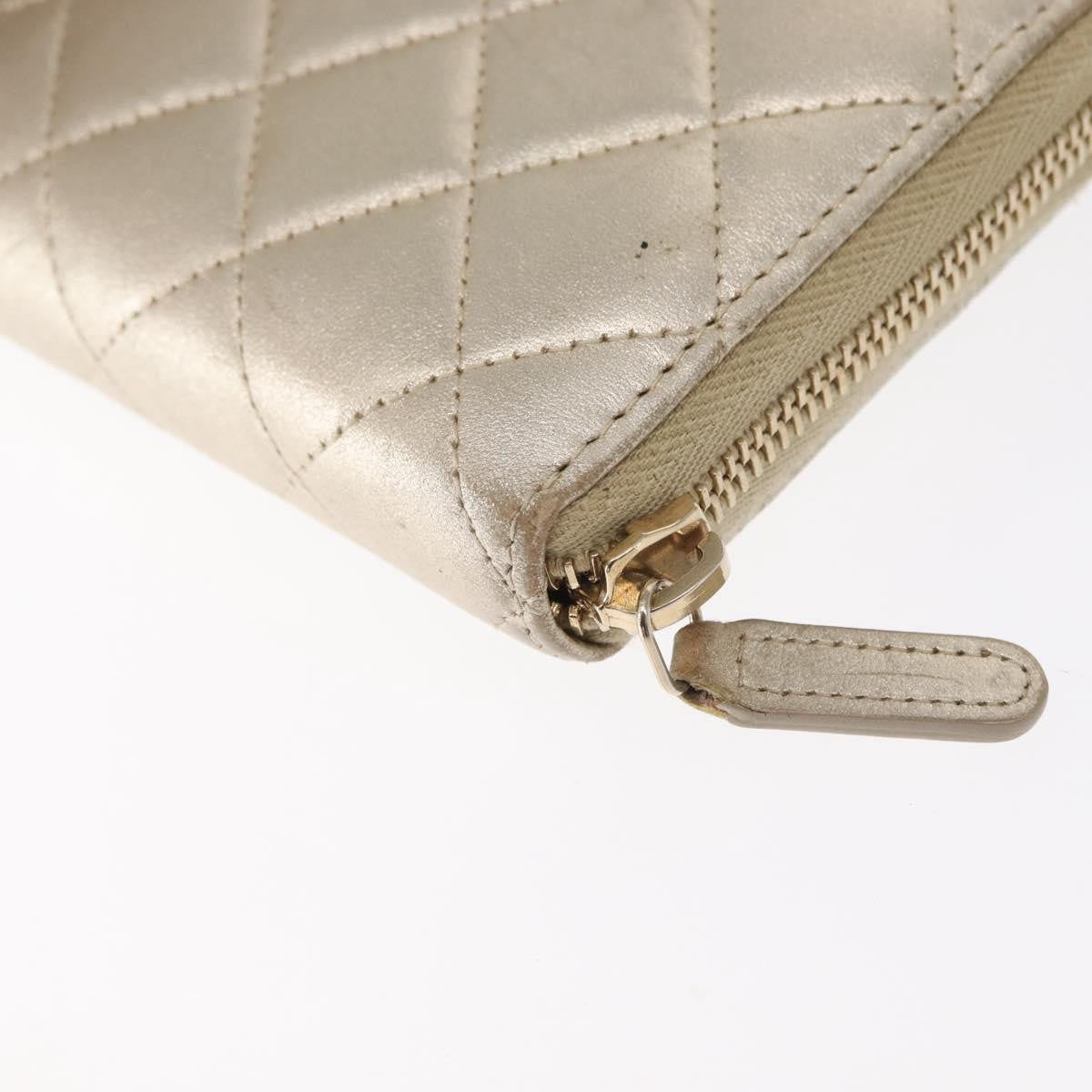 Chanel Zip Around Organizer Wallet Quilted Lambskin, GOLD, LEATHER, Wallets