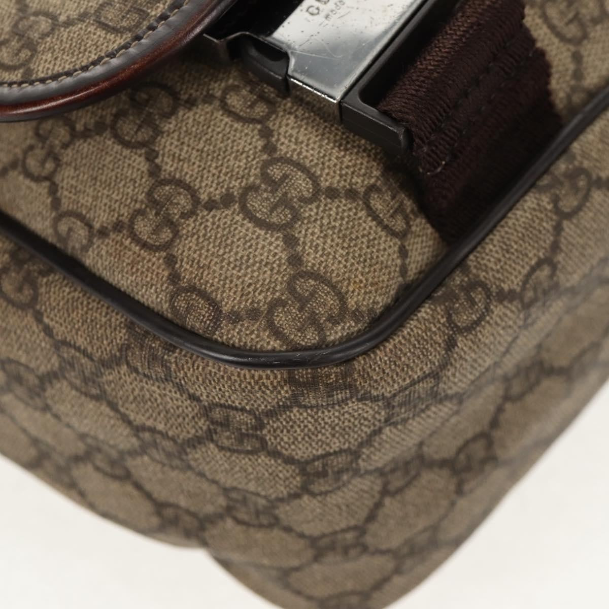 Gucci Interlocking G Messenger Bag GG Coated Canvas, BROWN, PVC, Crossbody bag