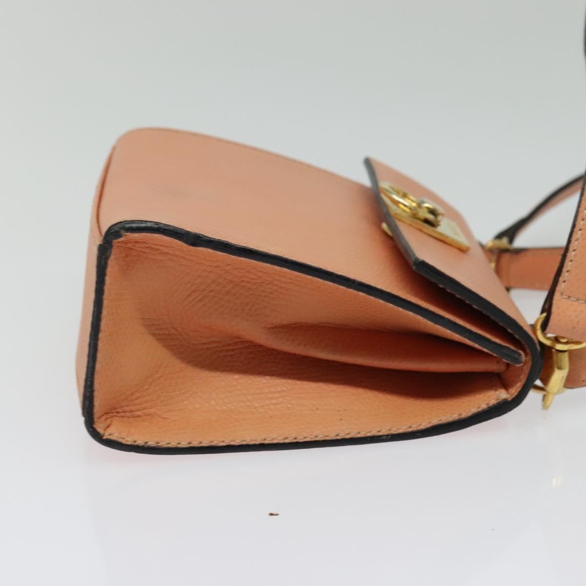 Celine Vintage Convertible Turnlock Top Handle Bag Leather, ORANGE, LEATHER, Handbag