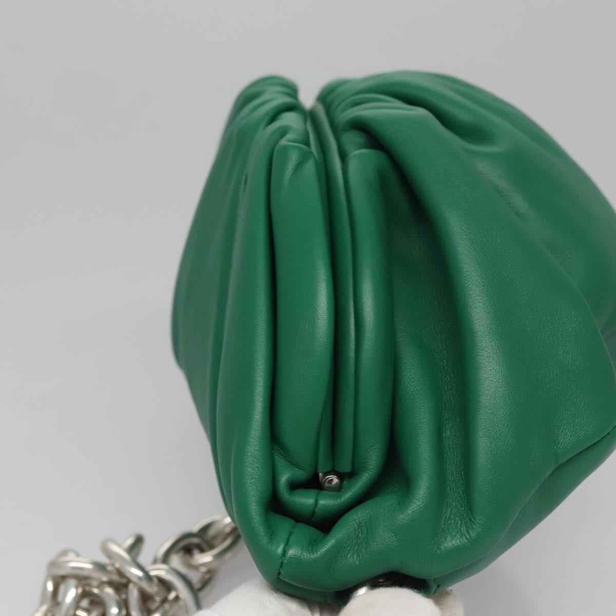 Bottega Veneta The Chain Pouch Leather, GREEN, LEATHER, Clutche & pouche