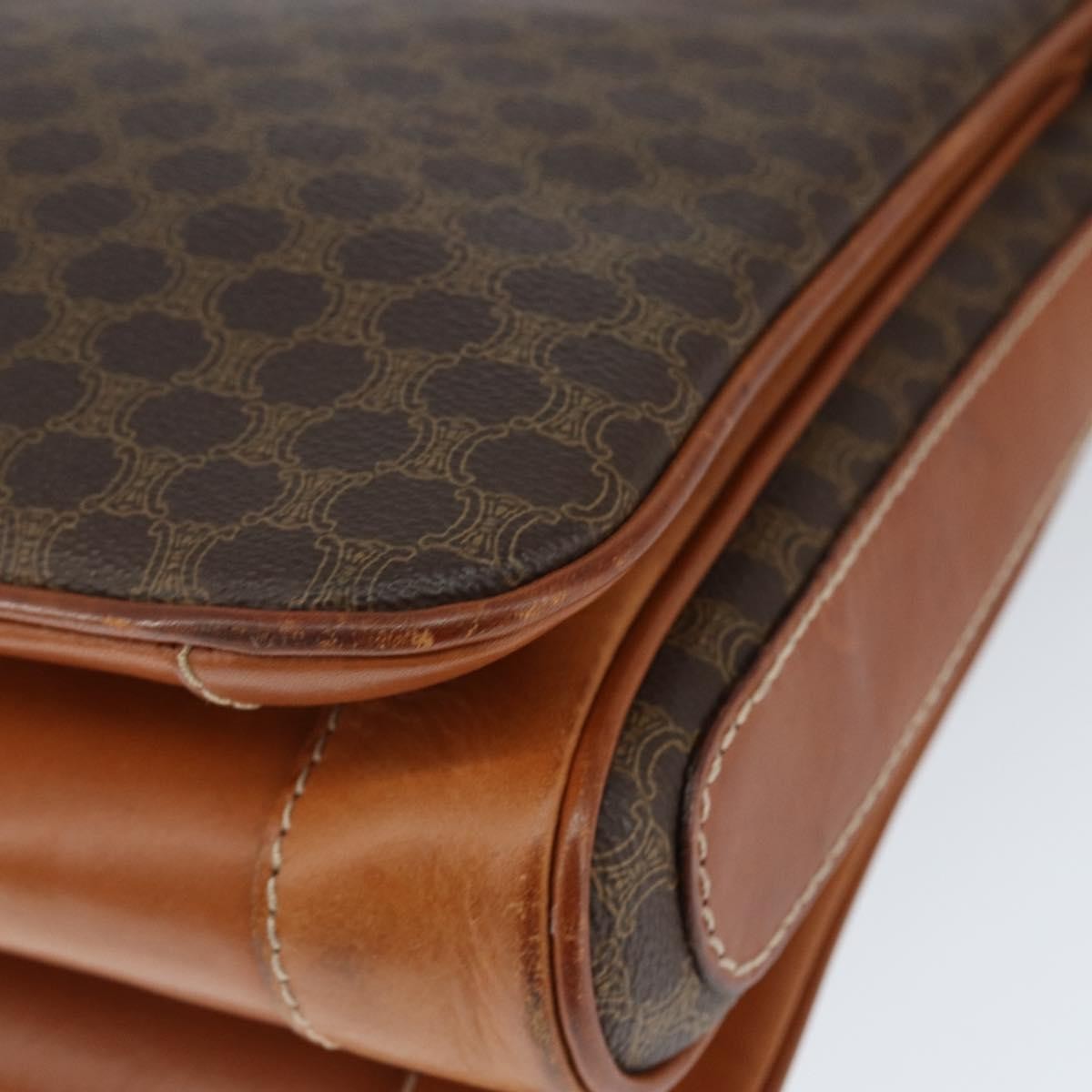 Celine Macadam Shoulder Bag PVC Leather, BROWN, CANVAS, Shoulder bag