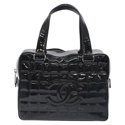 Chanel Chocolate Bar CC Bowler Bag Quilted Patent, BLACK, PATENT_LEATHER, Handbag