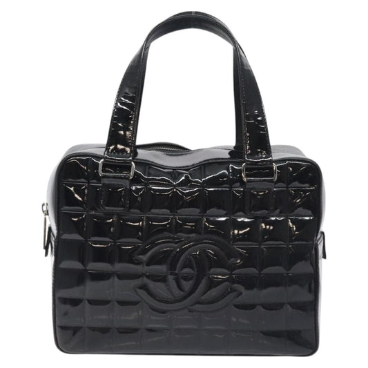 Chanel Chocolate Bar CC Bowler Bag Quilted Patent, BLACK, PATENT_LEATHER, Handbag