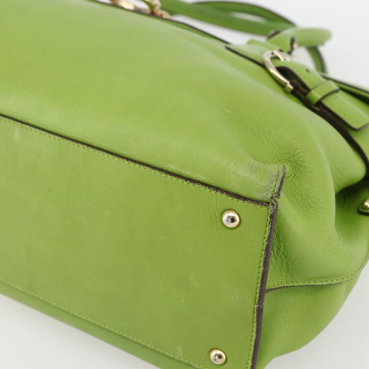 Salvatore Ferragamo Virna Satchel Leather, GREEN, LEATHER, Handbag