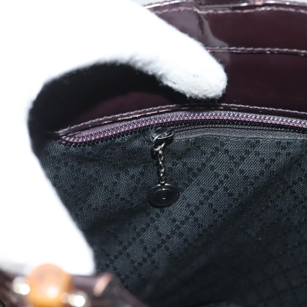 Gucci Vintage Bamboo Handle Tote Nylon, BROWN, SYNTHETIC, Tote bag