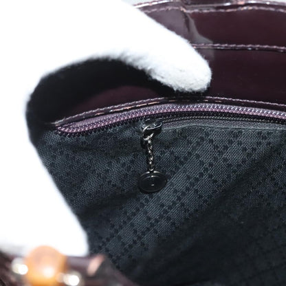 Gucci Vintage Bamboo Handle Tote Nylon, BROWN, SYNTHETIC, Tote bag