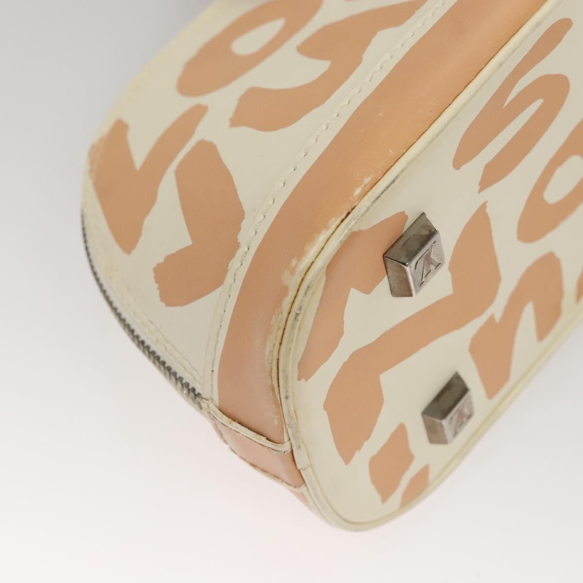 Louis Vuitton Alma Handbag Limited Edition Graffiti Leather, WHITE, CANVAS, Handbag