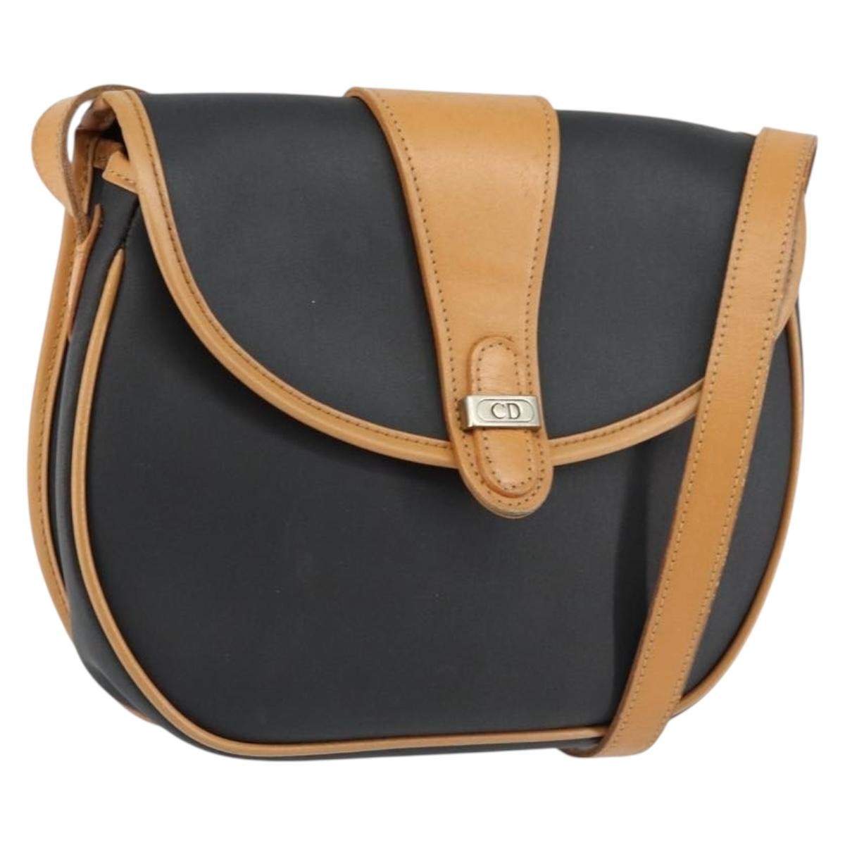 Christian Dior Vintage Shoulder Bag Canvas, BLACK, CANVAS, Shoulder bag