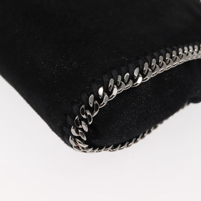 Stella McCartney Falabella Fold Over Bag Shaggy Deer, BLACK, SUEDE, Handbag