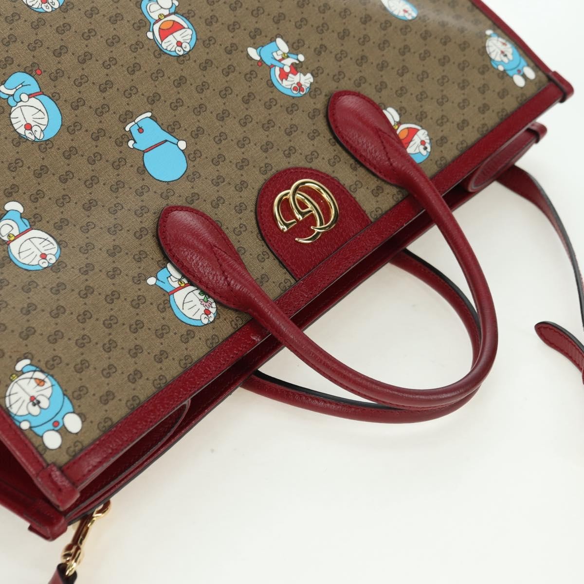 Gucci Doraemon Tote Printed Mini GG Coated Canvas, Beige, Canvas, Tote Bag