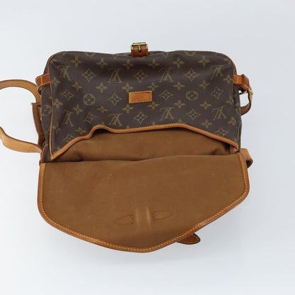 Louis Vuitton Saumur Handbag Monogram Canvas, BROWN, CANVAS, Shoulder bag