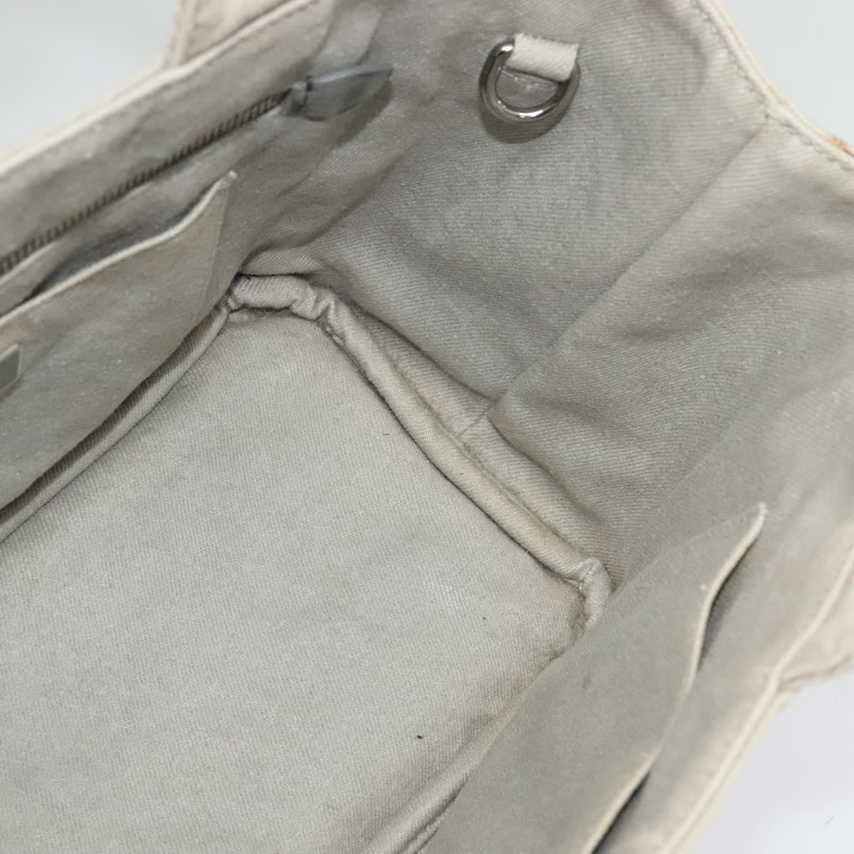 Prada Canapa Convertible Tote Rhinestone Embellished Denim, GRAY, CANVAS, Handbag