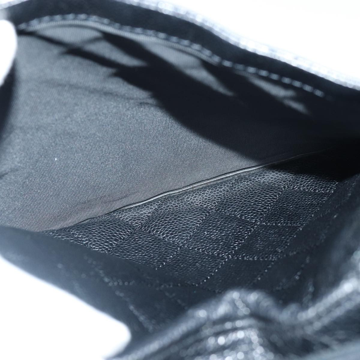 Chanel Vintage CC Zip Around Bowler Bag Quilted Caviar, BLACK, LEATHER, Handbag