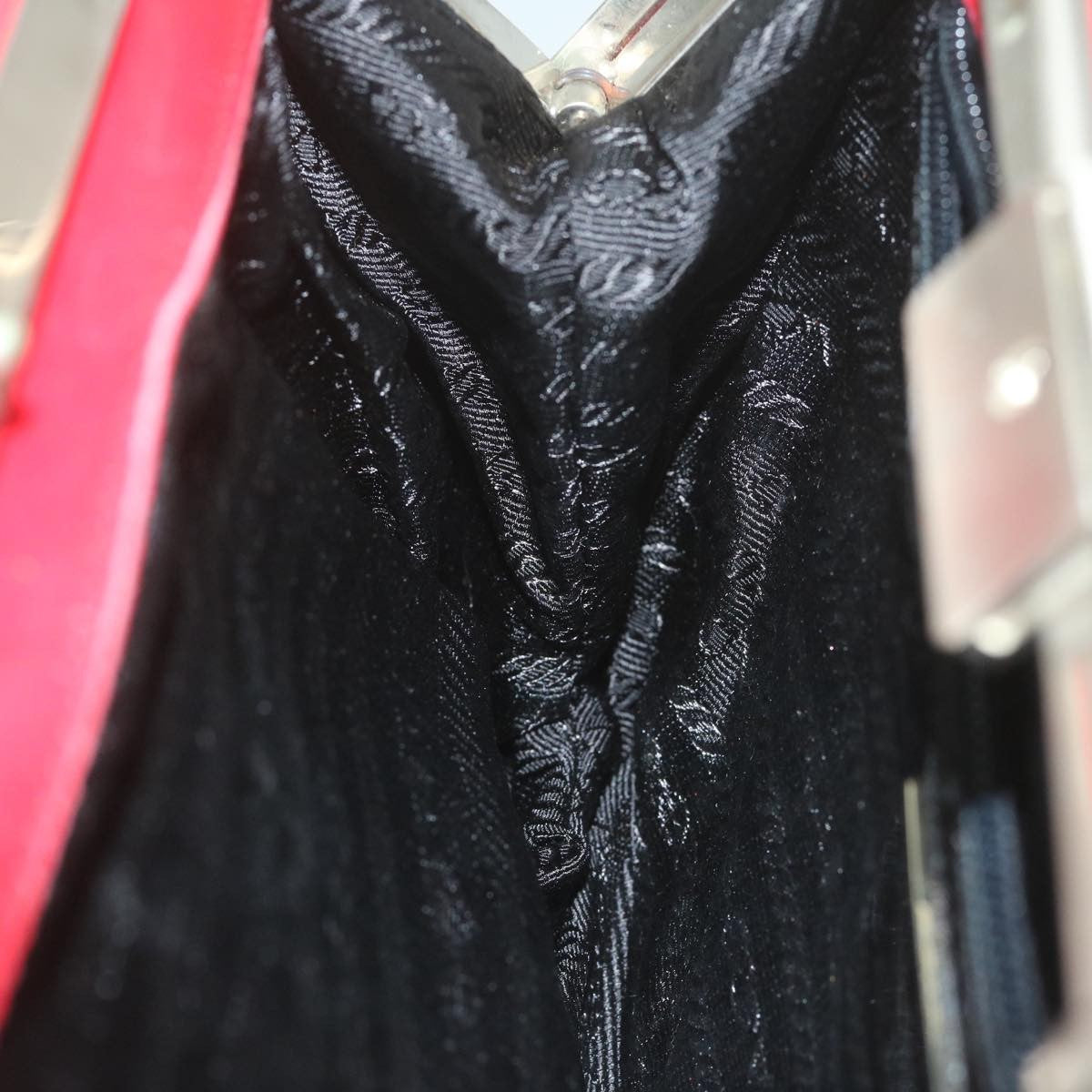 Prada Chain Shoulder Bag Tessuto, RED, NYLON, Shoulder bag