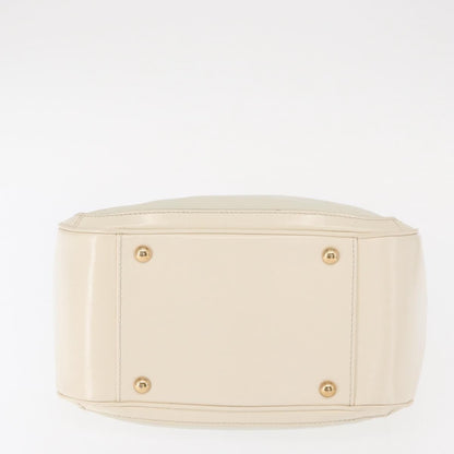 Salvatore Ferragamo Betulla Chain Tote Leather, WHITE, LEATHER, Handbag