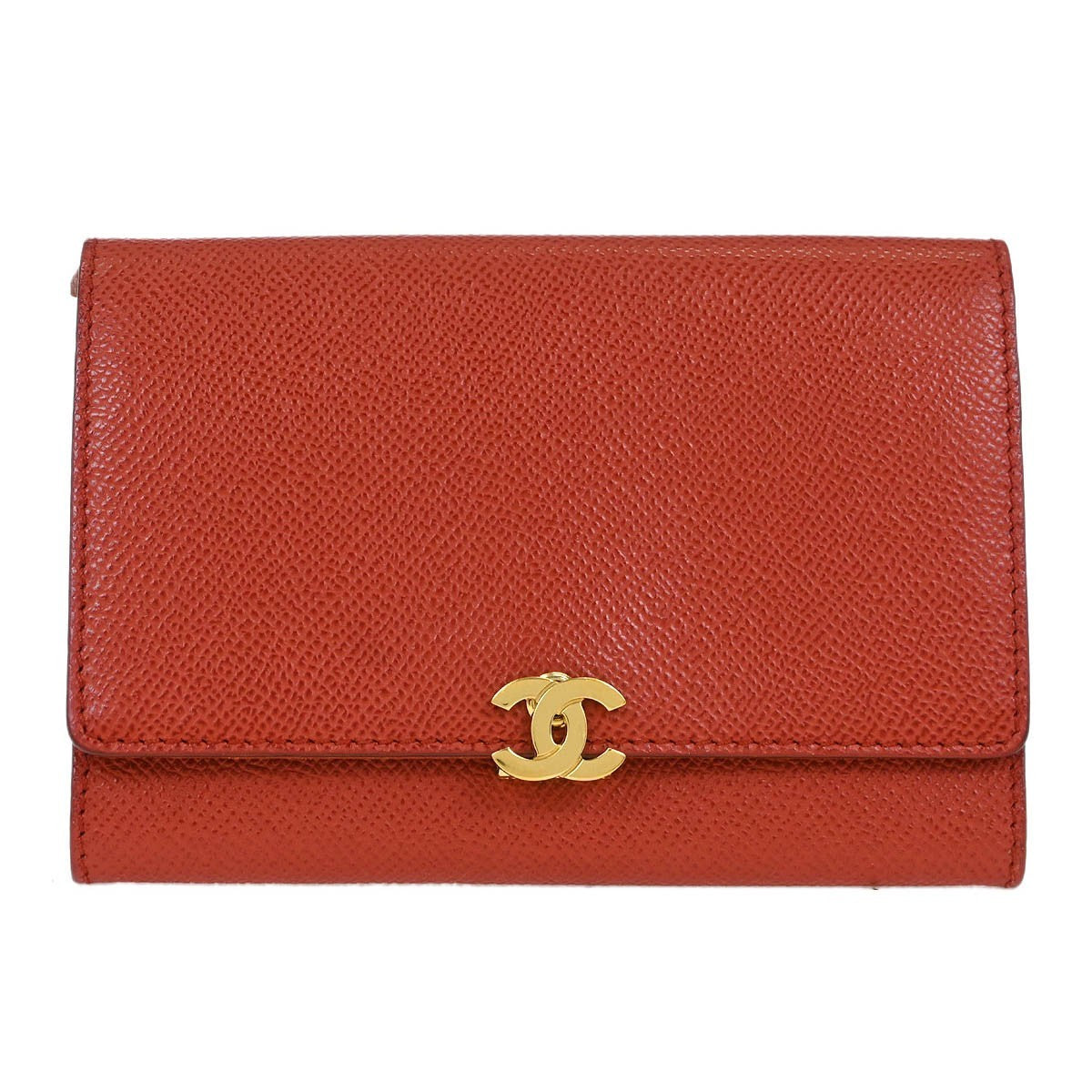 Chanel Vintage CC Flap Wallet Leather, RED, LEATHER, Wallets