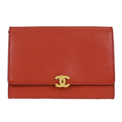 Chanel Vintage CC Flap Wallet Leather, RED, LEATHER, Wallets