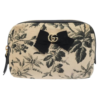 Gucci GG Marmont Pouch Coated Canvas, BEIGE, CANVAS, Clutche & pouche