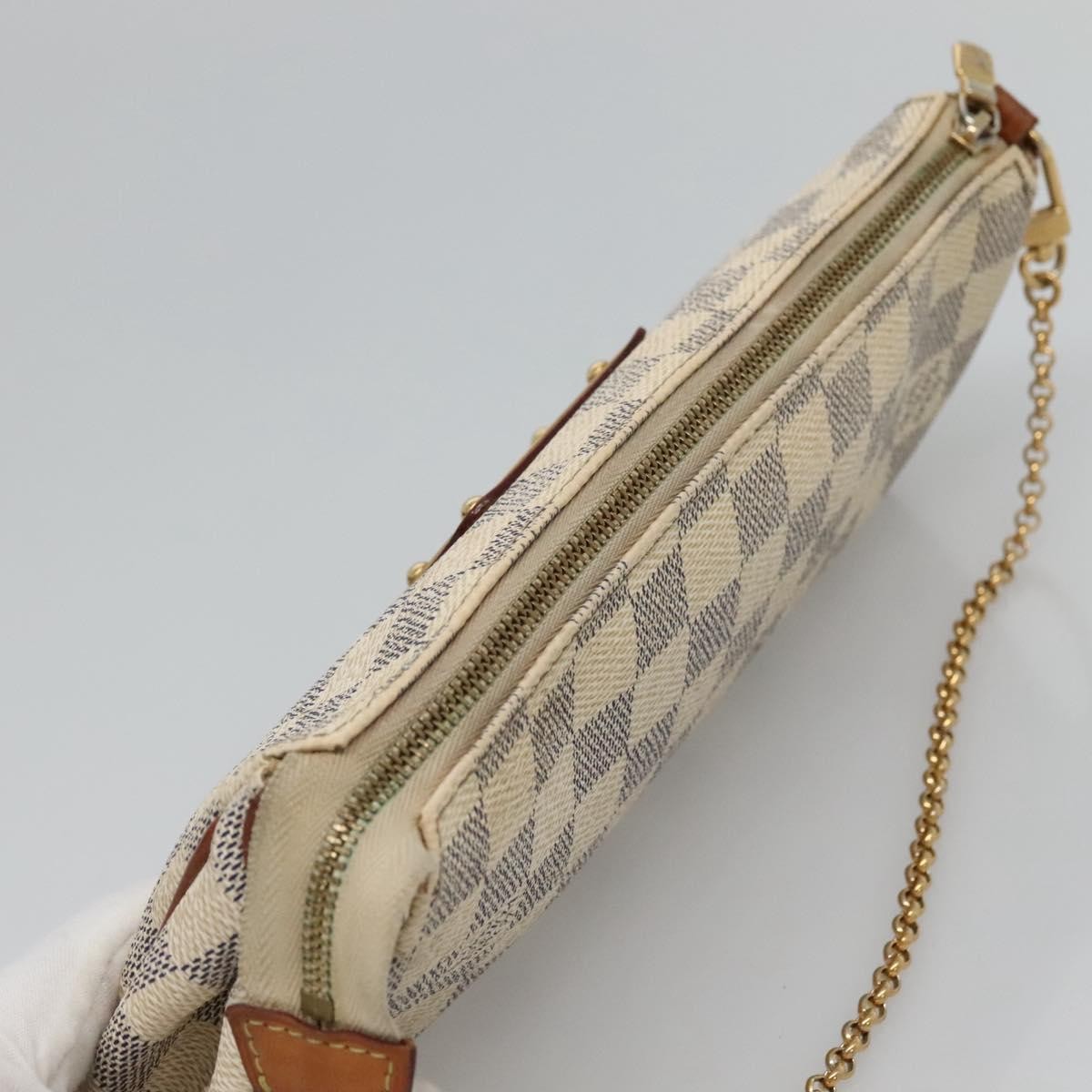 Louis Vuitton Eva Handbag Damier, WHITE, CANVAS, Shoulder bag
