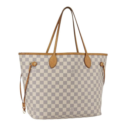 Louis Vuitton Neverfull Tote Damier azur, WHITE, CANVAS, Tote bag