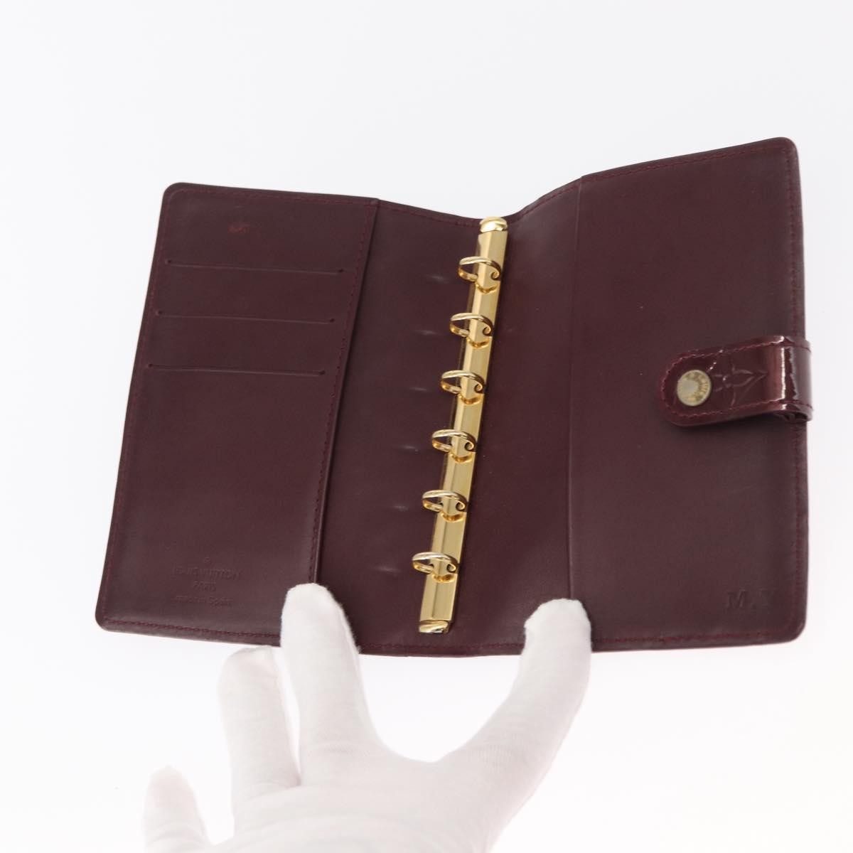 Louis Vuitton Mat Ring Agenda Cover Monogram Vernis, BURGUNDY, PATENT_LEATHER, Clutche & pouche