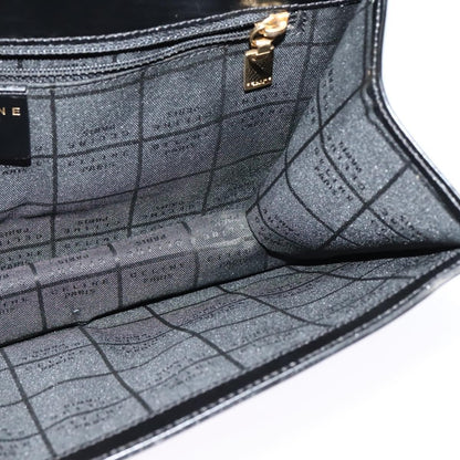 Celine Flap Shoulder Bag Leather, BLACK, LEATHER, Shoulder bag