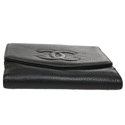 Chanel Vintage Timeless Bifold Wallet Caviar, BLACK, CALFSKIN, Wallets