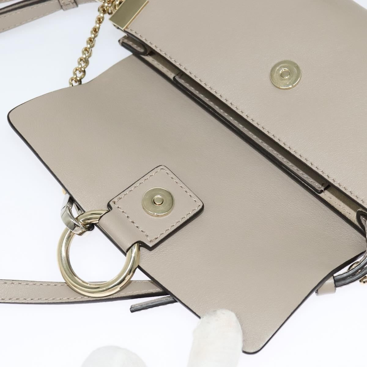 Chloe Faye Shoulder Bag Leather and Suede, BEIGE, SUEDE, Shoulder bag