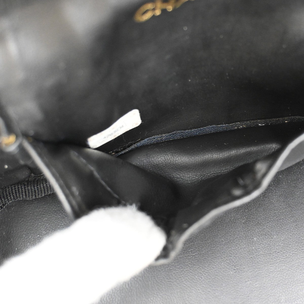 Chanel Vintage Cosmetic Case Leather, BLACK, LEATHER, Handbag