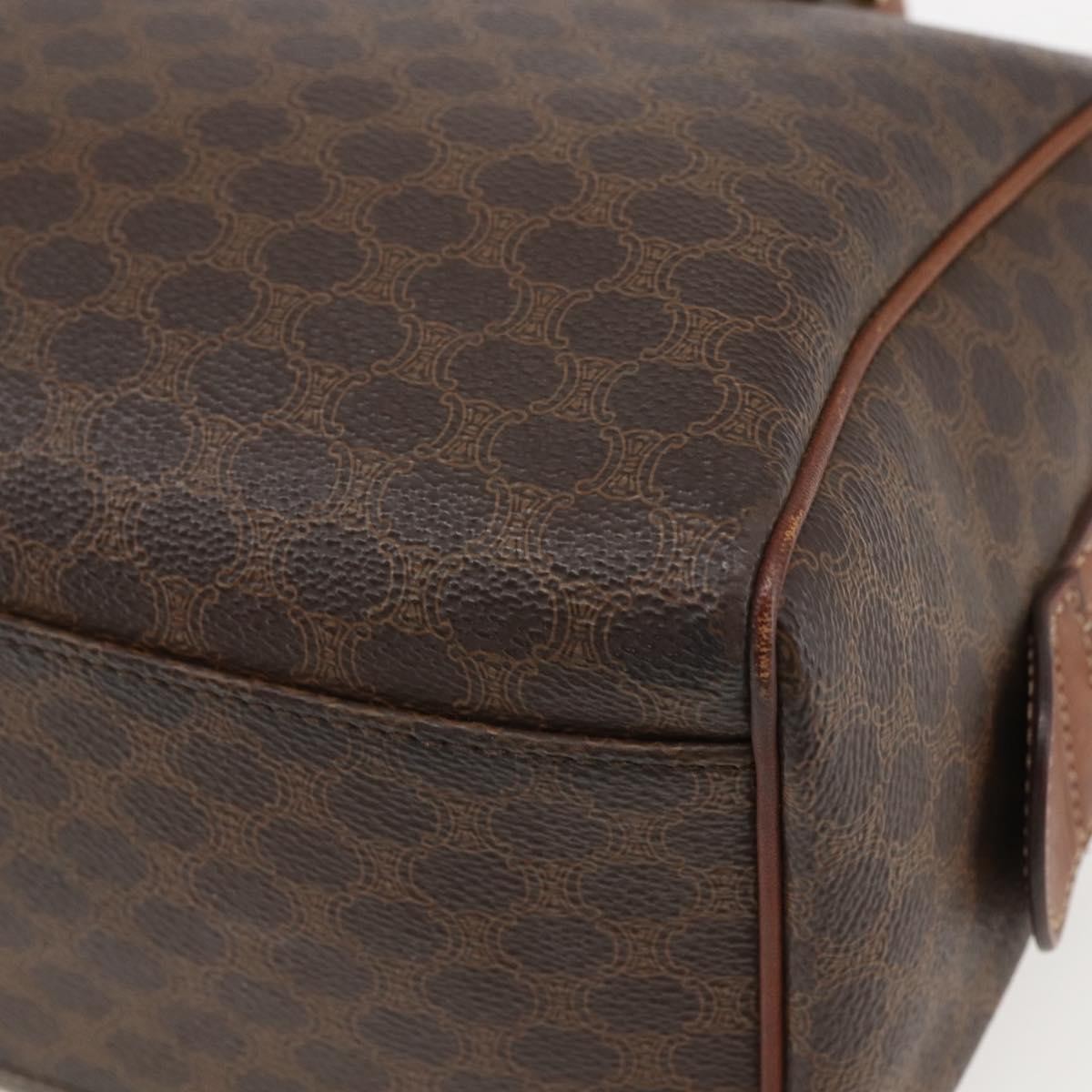 Celine Boston Bag Triomphe Coated Canvas, BROWN, CANVAS, Handbag