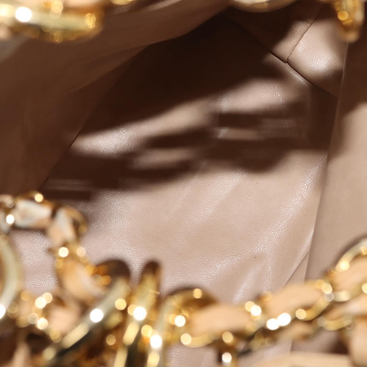 Chanel Vintage Drawstring Chain Bucket Bag Quilted Canvas, BEIGE, CANVAS, Shoulder bag