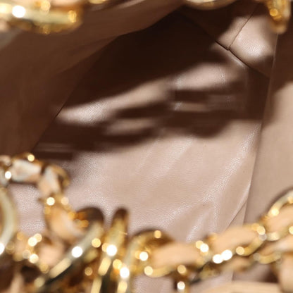 Chanel Vintage Drawstring Chain Bucket Bag Quilted Canvas, BEIGE, CANVAS, Shoulder bag