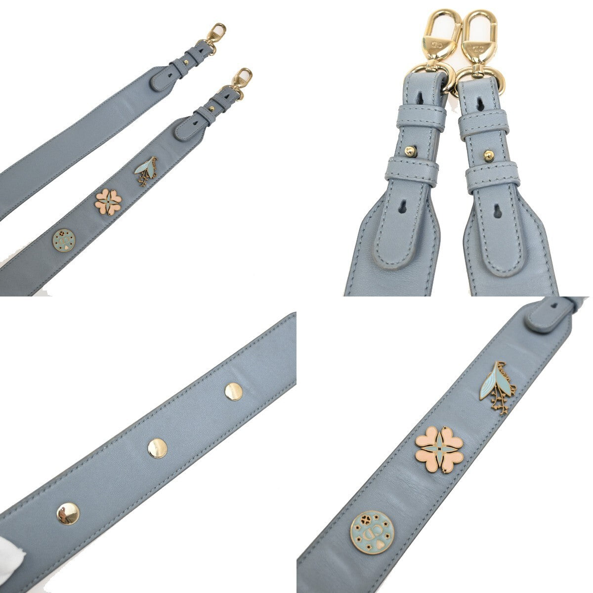 Christian Dior Lady Dior Bag Leather, BLUE, LEATHER, Handbag