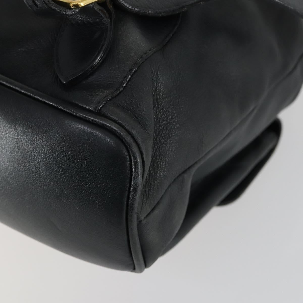 Gucci Vintage Bamboo Backpack Leather, BLACK, LEATHER, Backpack