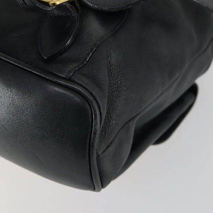 Gucci Vintage Bamboo Backpack Leather, BLACK, LEATHER, Backpack