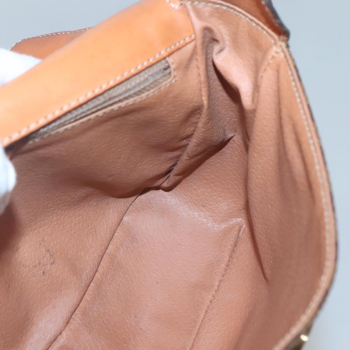 Celine Vintage Macadam Shoulder Bag Canvas and Leather, BROWN, CANVAS, Shoulder bag