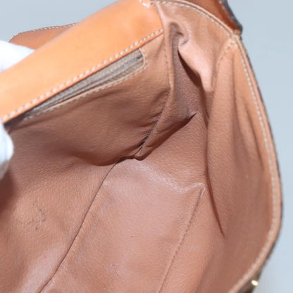 Celine Vintage Macadam Shoulder Bag Canvas and Leather, BROWN, CANVAS, Shoulder bag