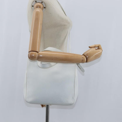 Salvatore Ferragamo Gancini handbag Leather, WHITE, LEATHER, Handbag