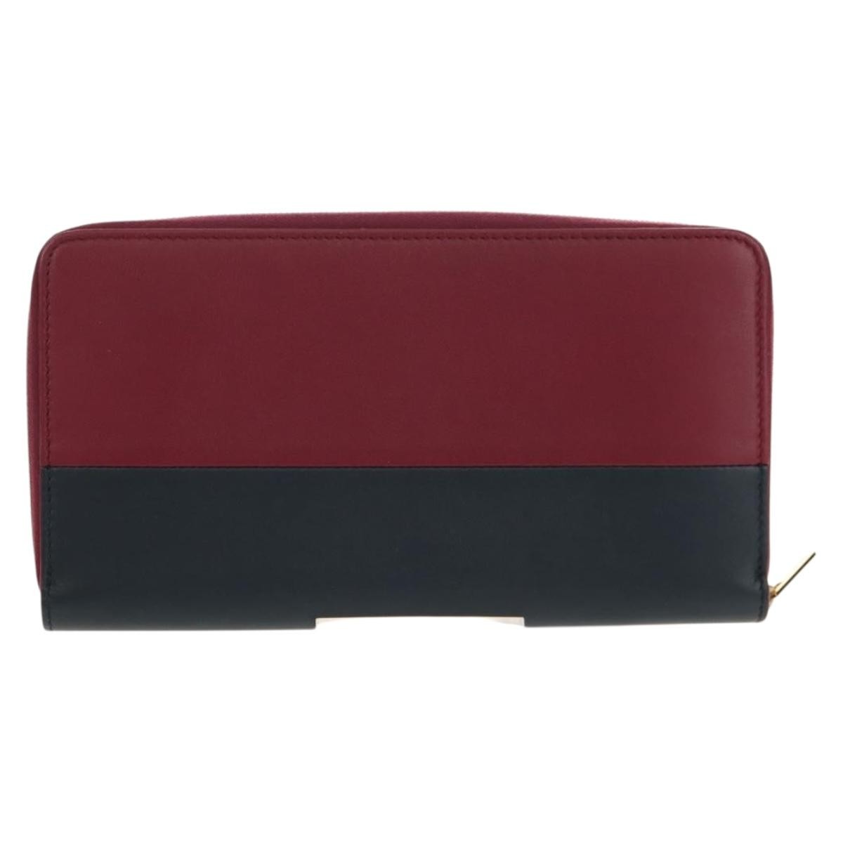 Celine Multifunction Flap Wallet Leather, BURGUNDY, LEATHER, Wallets