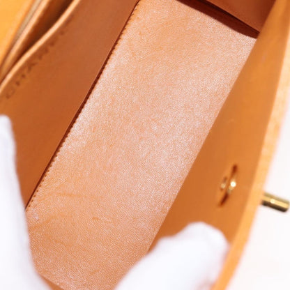 Chanel Vintage CC Flap Shoulder Bag Leather, ORANGE, LEATHER, Shoulder bag