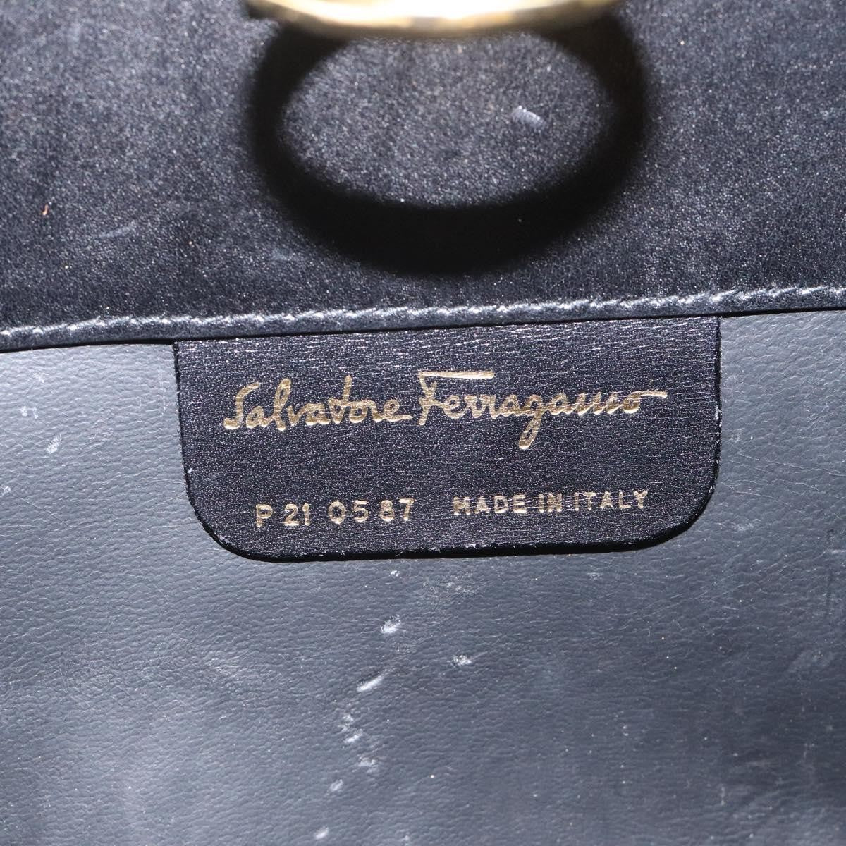 Salvatore Ferragamo Gancini Shoulder Bag Leather, BLACK, LEATHER, Shoulder bag
