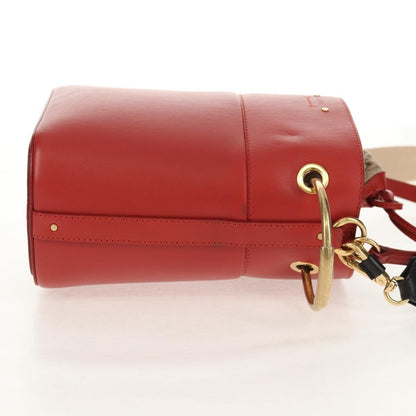 Chloe Roy Bucket Bag Leather, RED, LEATHER, Shoulder bag