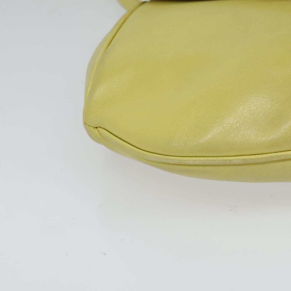 Celine Flap Shoulder Bag Leather, YELLOW, LEATHER, Shoulder bag