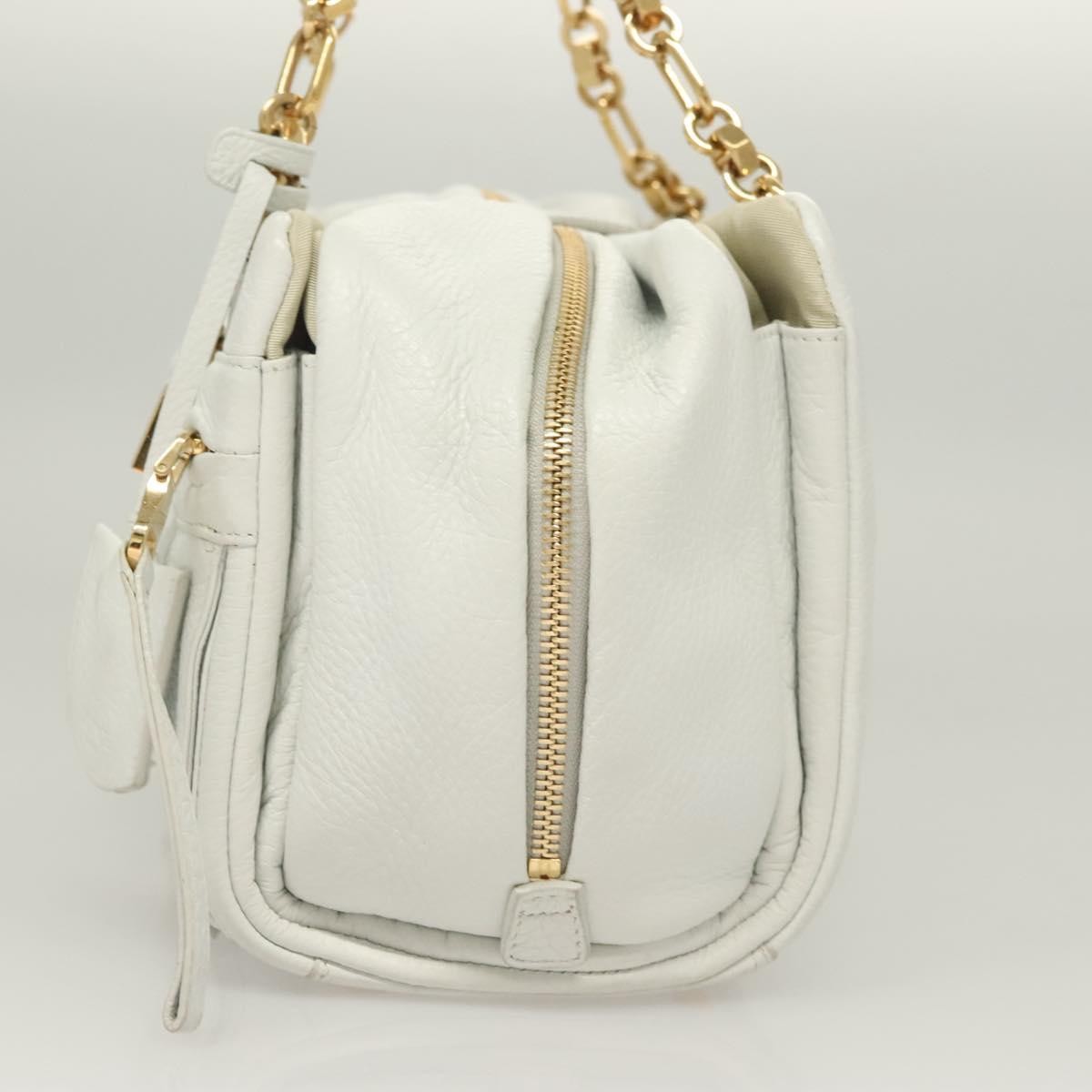 Loewe Chain Roller Handbag Leather, WHITE, LEATHER, Shoulder bag