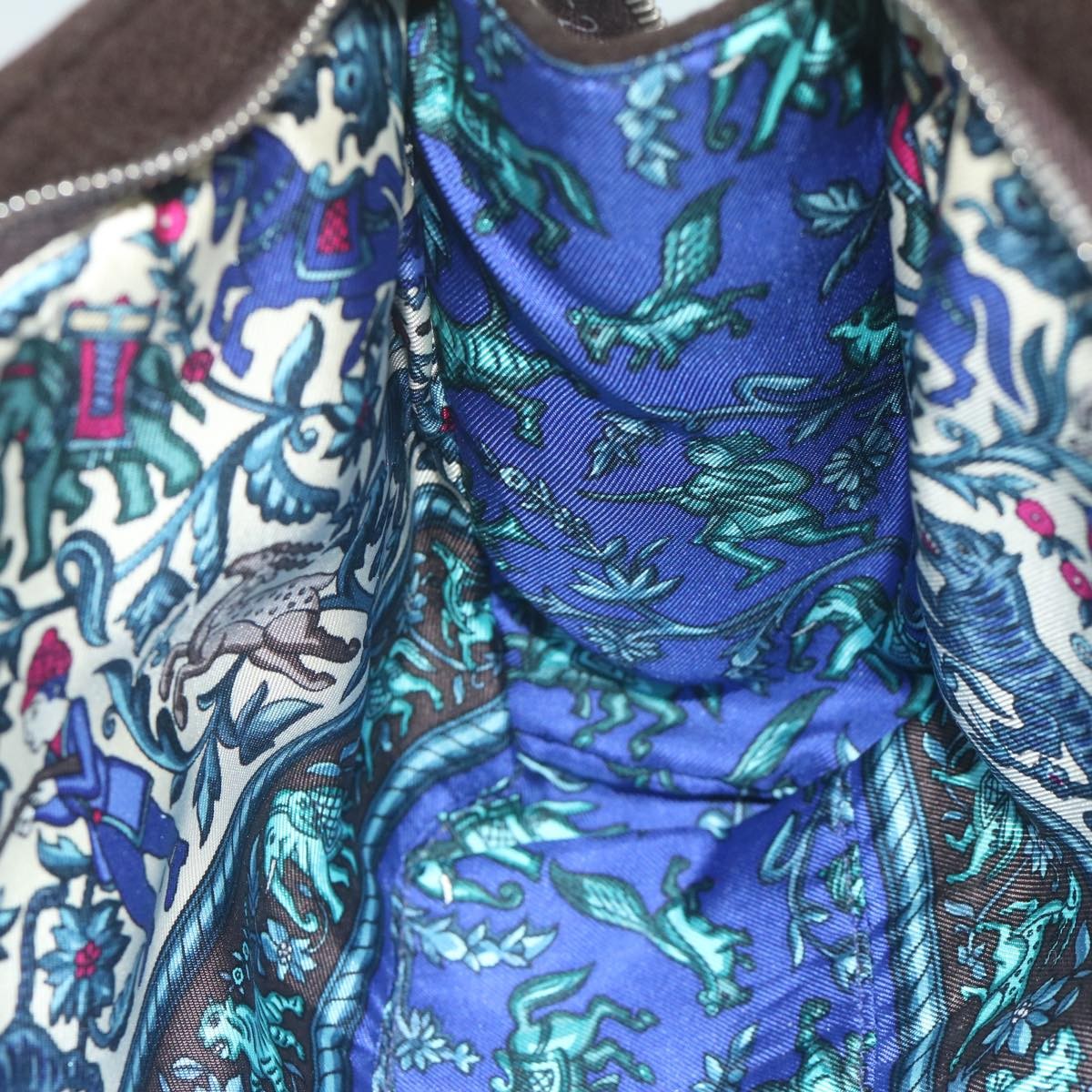 Hermes Vintage Clutch Wool, BROWN, WOOL, Clutche & pouche