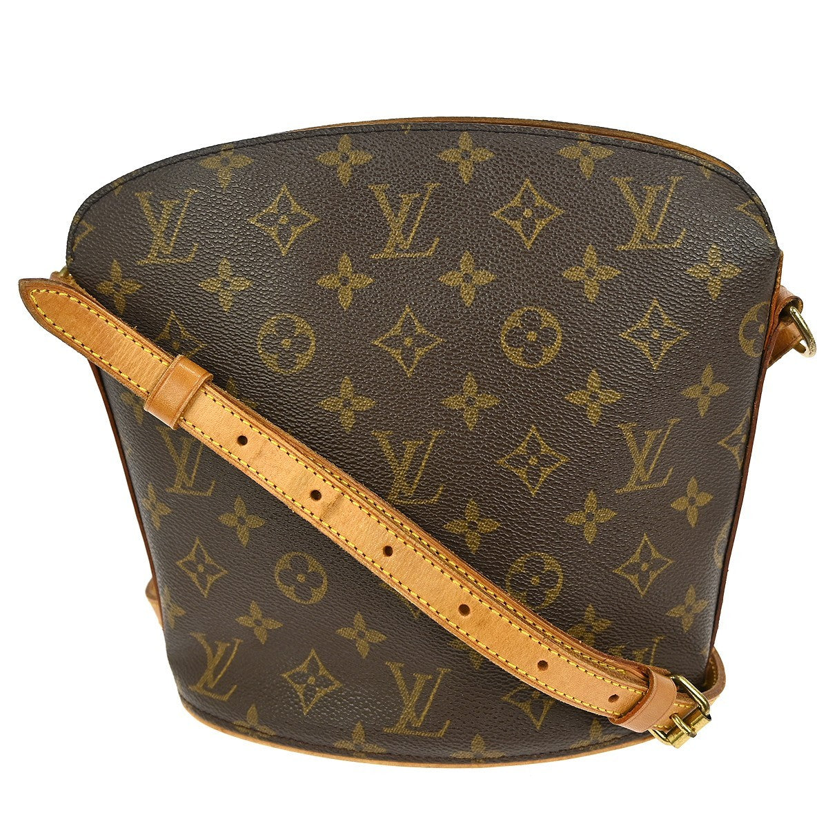 Louis Vuitton Drouot Handbag Monogram Canvas, BROWN, CANVAS, Shoulder bag