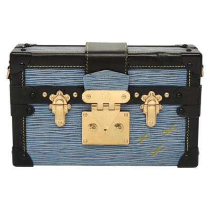 Louis Vuitton Petite Malle Handbag Epi Leather, BLUE, LEATHER, Handbag