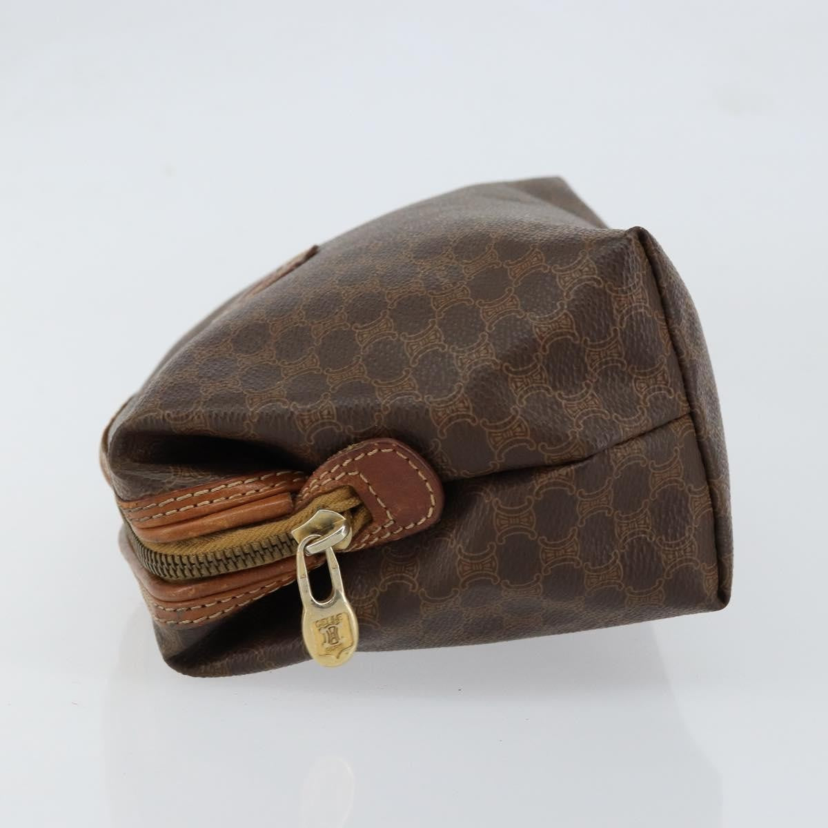Celine Macadam Pochette Canvas and Leather, BROWN, CANVAS, Clutche & pouche